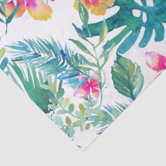 Tropische Blume Wasserfarbenmuster Seidenpapier (Detail)