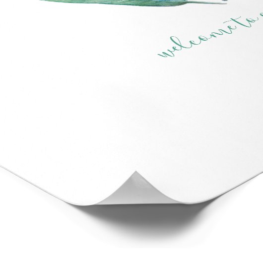 Tropische Blume Wasserfarbenplakat Poster (Ecke)