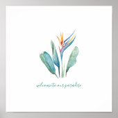 Tropische Blume Wasserfarbenplakat Poster (Vorne)