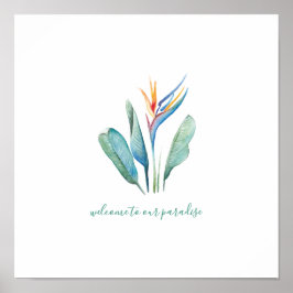 Tropische Blume Wasserfarbenplakat Poster