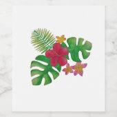 Tropische Blume Weinetikett (Einzelnes Label)