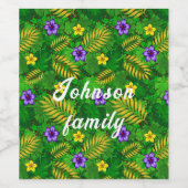 tropische Blume Weinetikett (Einzelnes Label)