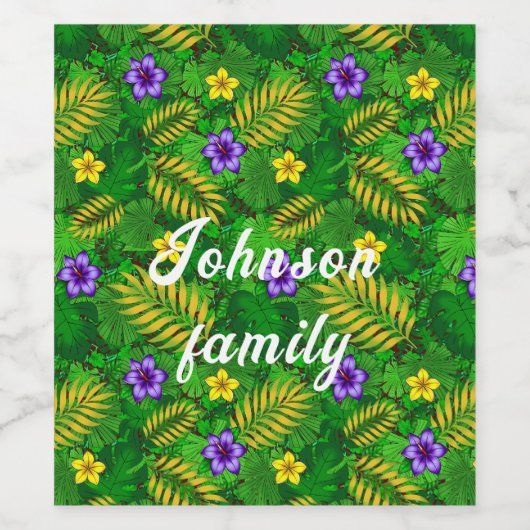 tropische Blume Weinetikett (Einzelnes Label)