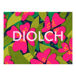 Tropische Blume Welsh Danke Poster