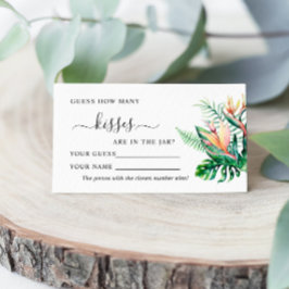 Tropische Blume Wie viele Kisses Game Cards Platzkarte
