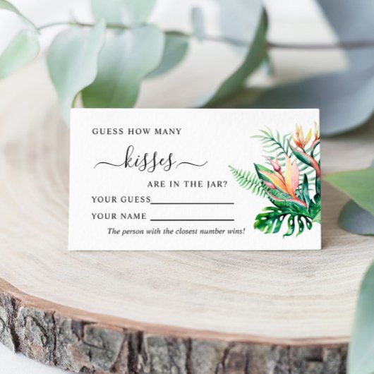 Tropische Blume Wie viele Kisses Game Cards Platzkarte