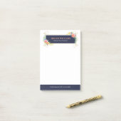 Tropische Blume Wirbler Goldrahmen Post-it Klebezettel (Auf Schreibtisch)