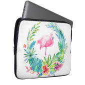 Tropische Blume Wreath & Pink Flamingo Laptopschutzhülle (Vorne Rechts)