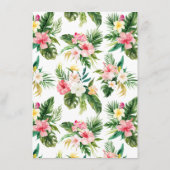 Tropische Blume Wünsche für die Newlyweds-Karte Begleitkarte (Rückseite)