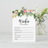 Tropische Blume Wünsche für die Newlyweds-Karte Begleitkarte (Stehend Vorderseite)