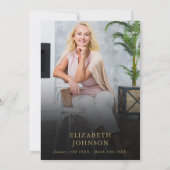 Tropische Blume zum Foto des Lebens Einladung (Rückseite)