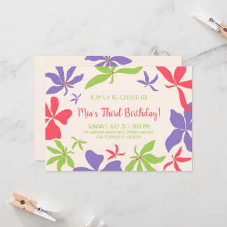 Tropische Blume zum Geburtstag Einladung