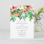 Tropische Blume zum Hochzeitsfest Einladung (Stehend Vorderseite)