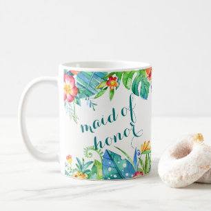 Tropische Blumen2 versahen kundenspezifische Kaffeetasse