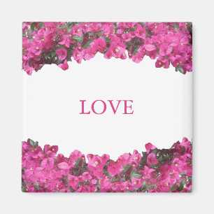 Tropische Blumen auf Weiß Magnet