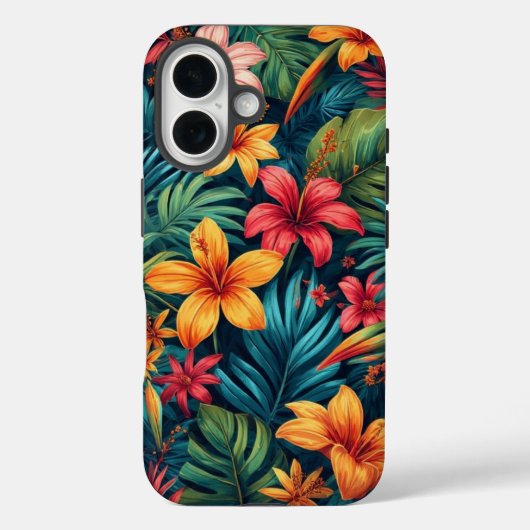 Tropische Blumen Case-Mate iPhone Hülle (Rückseite)