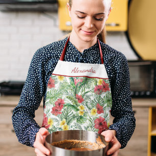 Tropische Blumen-Dschungelblumen Personalisiert Schürze
