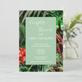 Tropische Blumen, Erdgeschoss, modern, Dusche, Dus Einladung (Stehend Vorderseite)