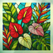 Tropische Blumen Fensteraufkleber (Blatt 3)