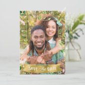 Tropische Blumen-Foto Speichern Sie das Datum Save The Date (Stehend Vorderseite)