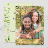 Tropische Blumen-Foto Speichern Sie das Datum Save The Date (Vorne/Hinten)