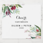 Tropische Blumen Frische Pasta machen Schaumweinetikett (Einzelnes Label)