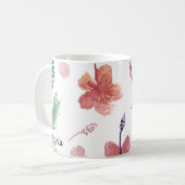 Tropische Blumen Hand-Wasserfarbe Mutternname Kaffeetasse (Vorderseite Links)
