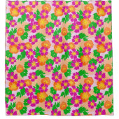 Tropische Blumen hell und bunt Duschvorhang (Vorderseite)