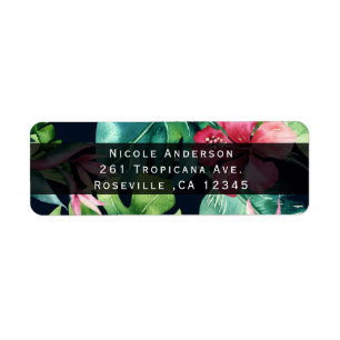 Tropische Blumen-Hibiskus-Blätter Sommer-Einladung