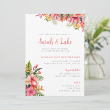 Tropische Blumen-Hibiskus-Hochzeitseinladung
