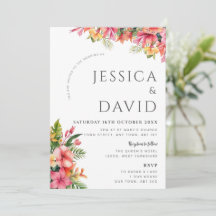 Tropische Blumen-Hibiskus-Moderne-Hochzeitseinladu