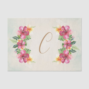 Tropische Blumen Hibiskus Plumeria Floral Elegant Seidenpapier