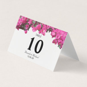 Tropische Blumen Hochzeit Klapptischkarte