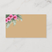 Tropische Blumen-Hochzeits-Website QR-Code-Beilage Begleitkarte (Rückseite)