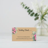 Tropische Blumen-Hochzeits-Website QR-Code-Beilage Begleitkarte (Stehend Vorderseite)
