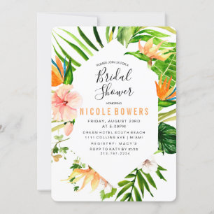 Tropische Blumen-Hochzeitsshower-Einladung Einladung