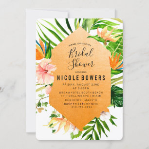 Tropische Blumen-Hochzeitsshower-Einladung Einladung