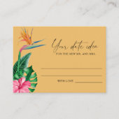 Tropische Blumen - Ideen für die Datumsnacht \ Dat Begleitkarte (Vorderseite)