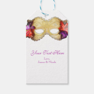 Tropische Blumen-Maskerade-Maske Elegante Party Geschenkanhänger