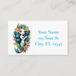 Tropische Blumen Meerjungfrau Thunder_Cove Visitenkarte