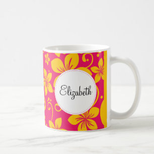 Tropische Blumen-personalisierte Tasse