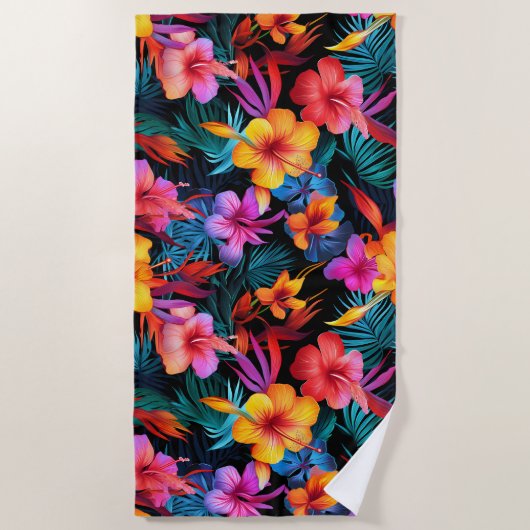 Tropische Blumen Strandtuch (Vorderseite)