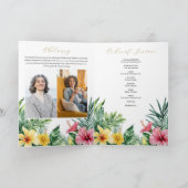 Tropische Blumen Trauer Gedenk Serviceablauf Programm (Innenseite)