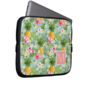 Tropische Blumen u. Ananas | addieren Ihre Laptopschutzhülle (Vorne Rechts)