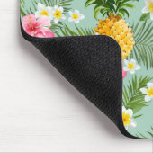 Tropische Blumen u. Ananas | addieren Ihre Mousepad (Ecke)