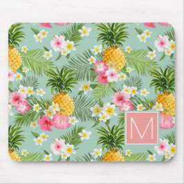 Tropische Blumen u. Ananas | addieren Ihre Mousepad
