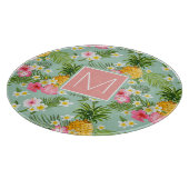 Tropische Blumen u. Ananas | addieren Ihre Schneidebrett (Ecke)