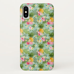 Tropische Blumen u. Ananas Case-Mate iPhone Hülle