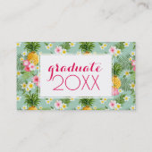 Tropische Blumen u. Ananas des Foto-Abschluss-| Telefonnummerkarte (Rückseite)