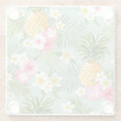 Tropische Blumen u. Ananas Glasuntersetzer (Rückseite)